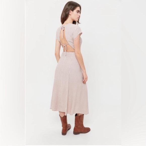 NWT Urban Outfitters Cap Sleeve Gingham Dress - Picture 2 of 6
